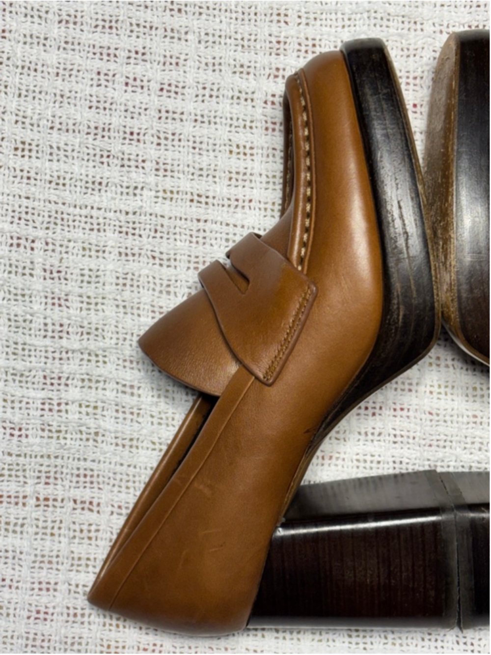 Rag & Bone Women's Preppy Chestnut Matrixx Leather Platform Loafers SZ 6.5/7 - Picture 5 of 10
